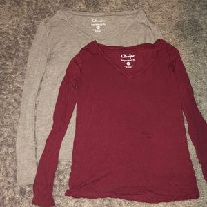 Grey and red CURFEW TEES